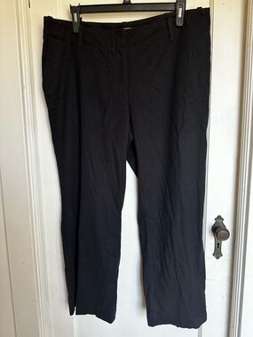 NWOT Lands' End Black Mid-Rise Wide Leg Pants with Red Trim